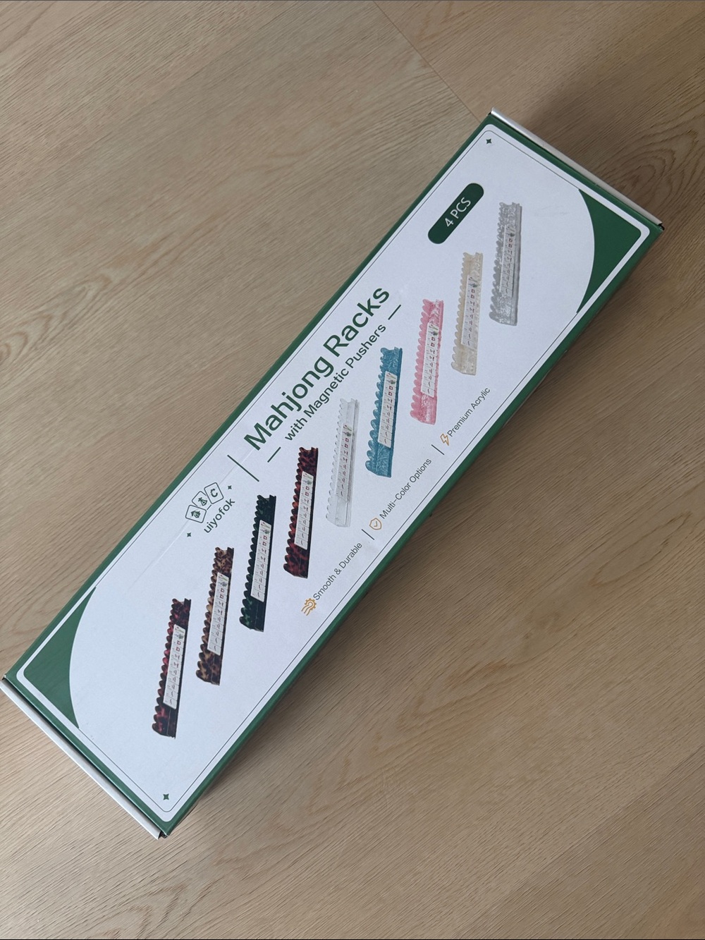 Clear Mahjong Racks Set with Magnetic Pushers